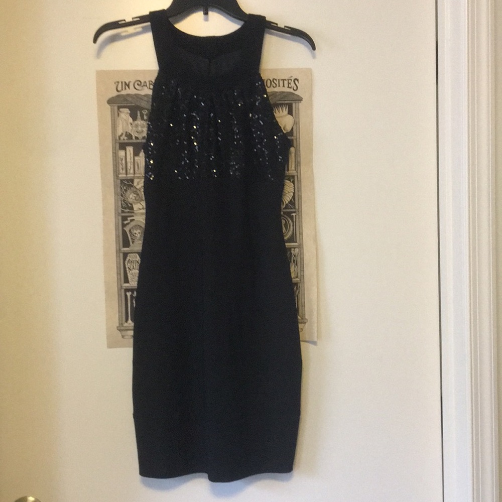 Slimming, High Neck Black Cocktail Dress